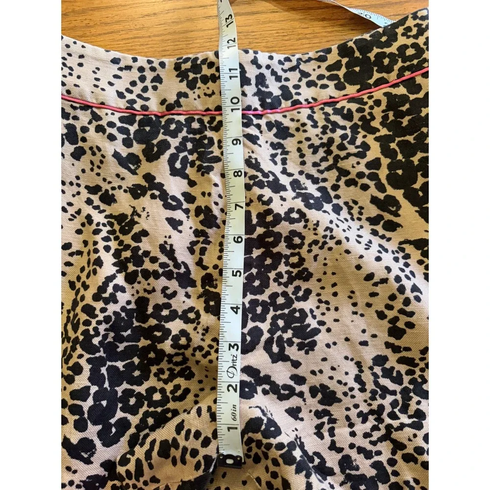 J.Crew Women Leopard Print Linen Blend Shorts Size 4‎ Animal Print Lined
